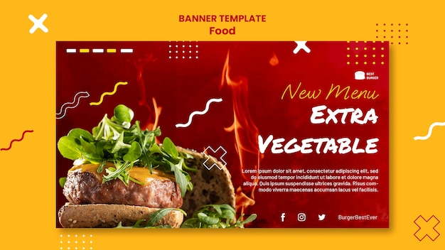 Design de modelo de banner de comida gradiente