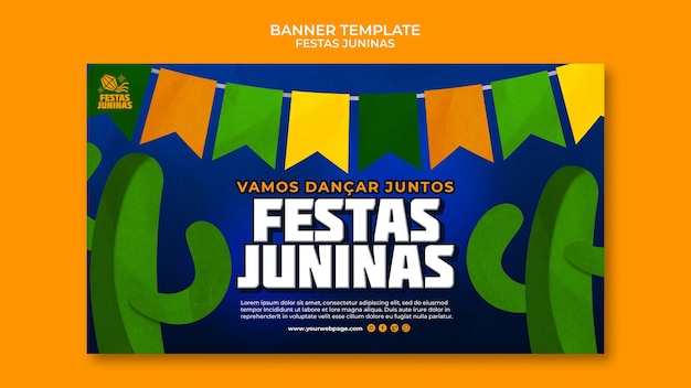 PSD grátis design de modelo de banner festas juninas