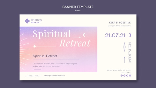 Design de modelo de banner para evento de retiro espiritual