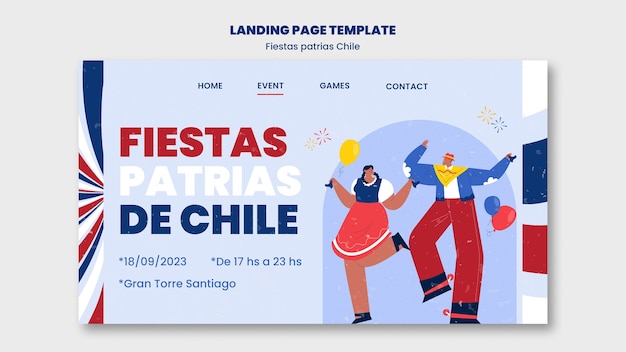 PSD grátis design de modelo de chile de festas pátrias