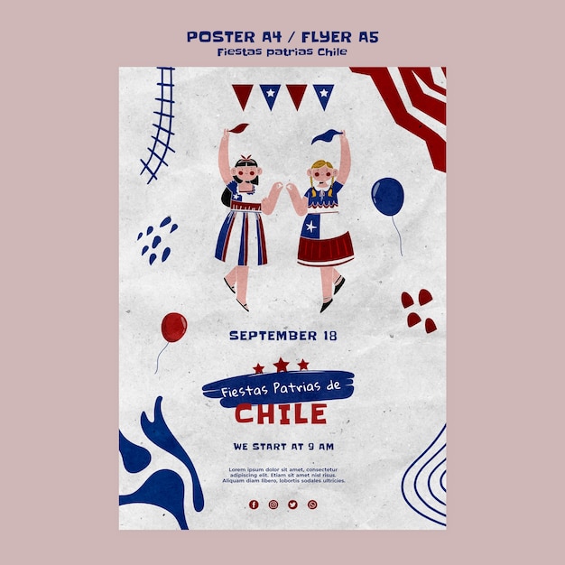 Design de modelo de chile de festas pátrias