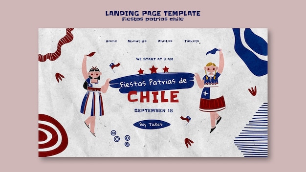 PSD grátis design de modelo de chile de festas pátrias