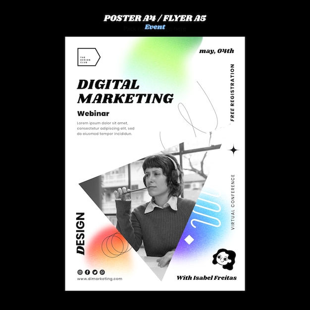 PSD grátis design de modelo de marketing digital