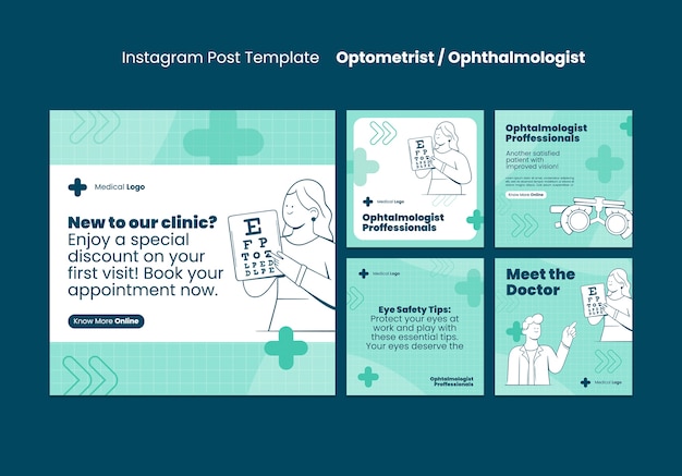 PSD grátis design de modelo de optometrista