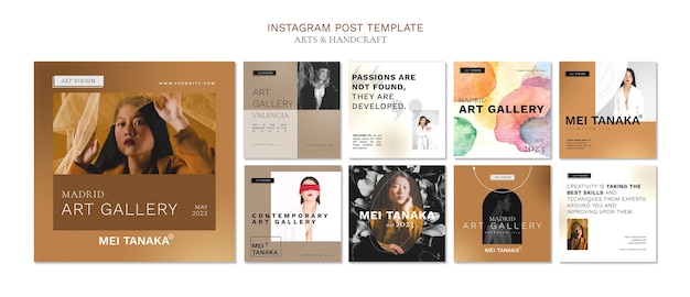 PSD grátis design de modelo de postagem do instagram de artes e ofícios