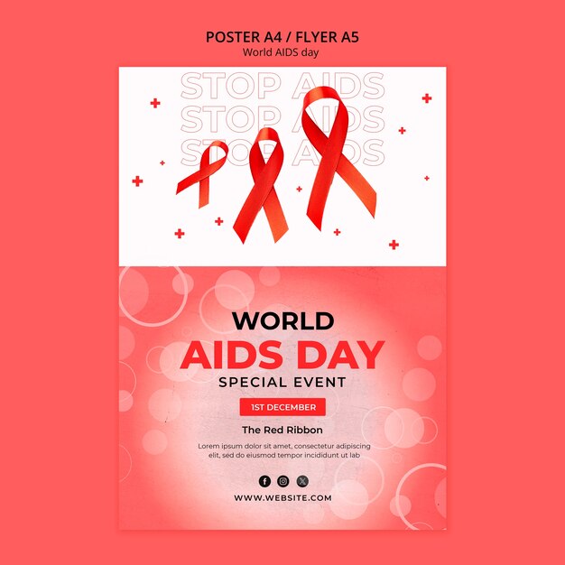 Design de modelo do Dia Mundial da AIDS