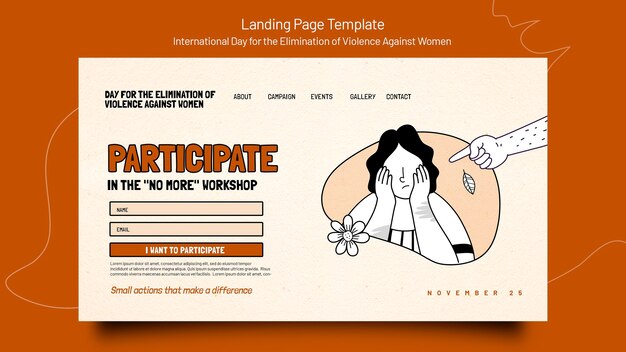 Dia internacional pela eliminação da violência contra as mulheres web template