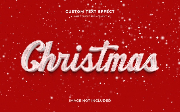 PSD grátis efeito de estilo de texto 3d de natal branco