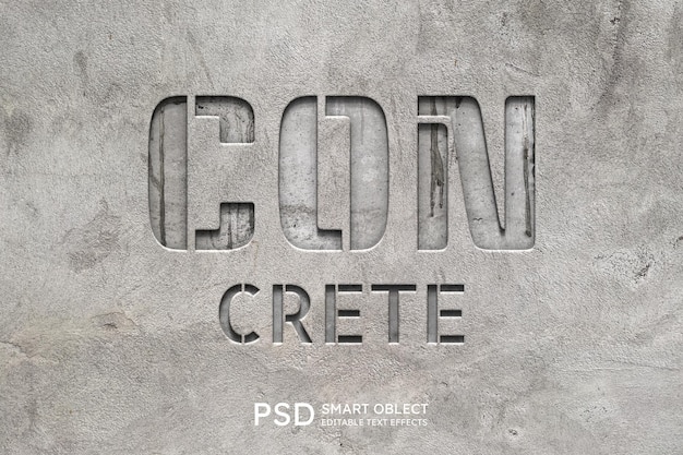 PSD grátis efeito de estilo de texto concreto