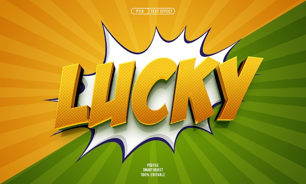 PSD grátis efeito de texto editável lucky 3d