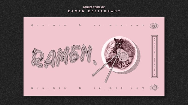 PSD grátis esboço de modelo de banner de restaurante ramen