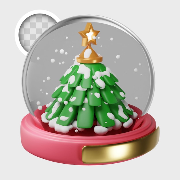 PSD grátis esfera de natal com ilustração em 3d da árvore