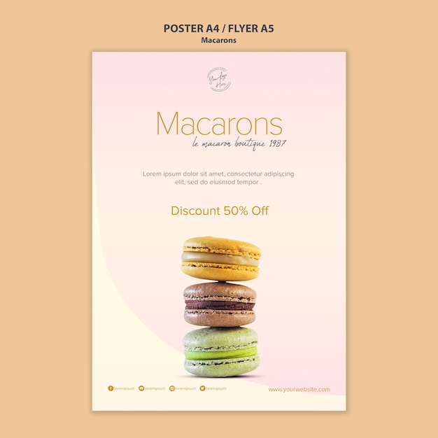 Estilo de cartaz de venda de Macarons