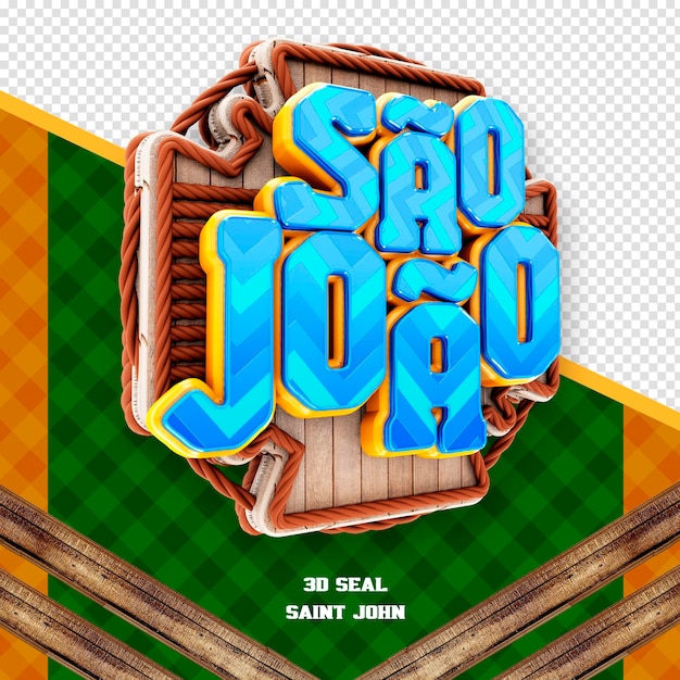 PSD grátis festa junina logotipo 3d são joão no brasil para composição