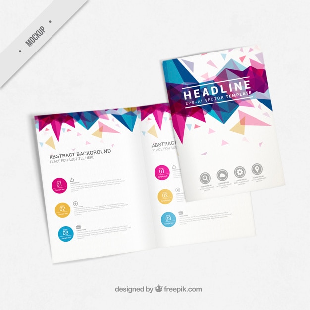 PSD grátis flyer mockup com formas abstratas