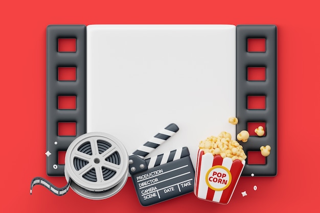 PSD grátis fundo de banner em branco do cinema 3d