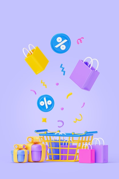 Fundo vertical de compras