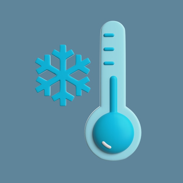 PSD grátis ícone 3d para condições meteorológicas com temperatura de congelamento
