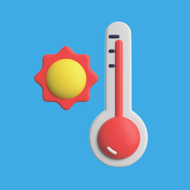 PSD grátis ícone 3d para condições meteorológicas com temperatura quente