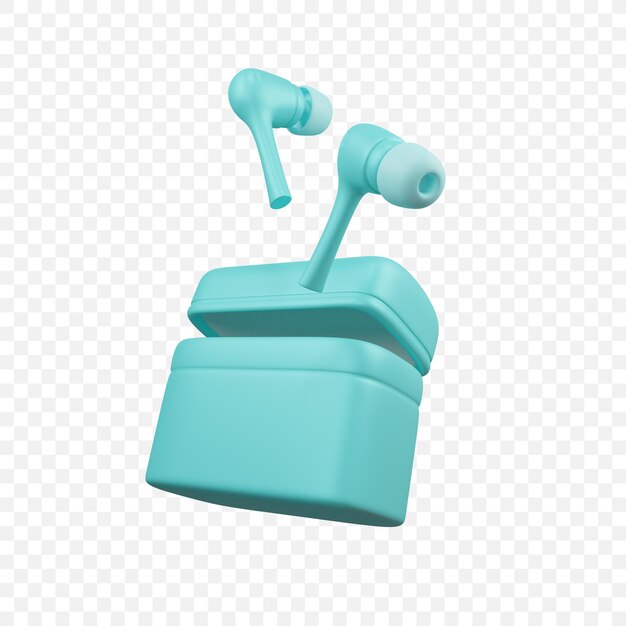 Ícone de fones de ouvido TWS sem fio ilustração de renderização 3d isolada