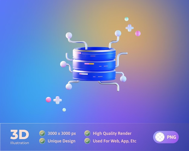 PSD grátis ilustração 3d de integração de dados