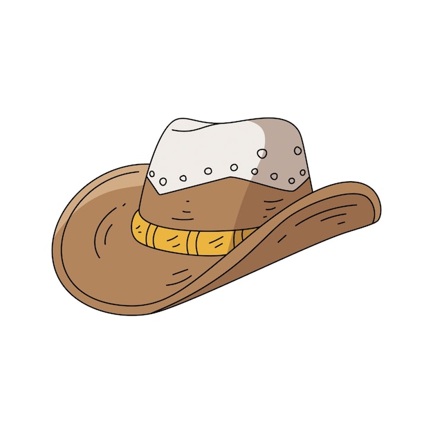 PSD grátis ilustração de chapéu de cowboy desenhado à mão