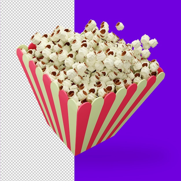 PSD grátis ilustração de renderização em 3d do pop corn cinema