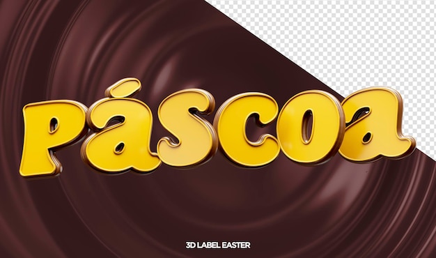 PSD grátis logotipo 3d páscoa com chocolate feliz páscoa no brasil