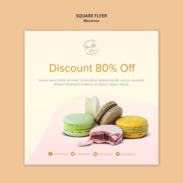 Macarons em promoção com 80% de desconto