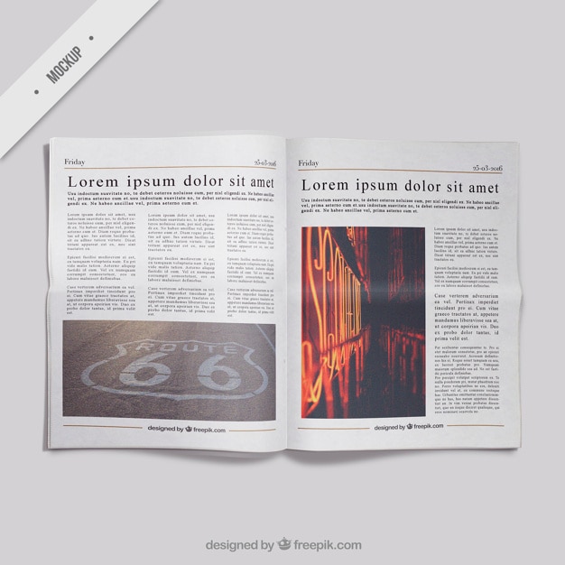 PSD grátis mockup jornal realista