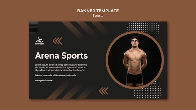 PSD grátis modelo da web banner de esportes de arena