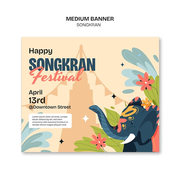 Modelo de bandeira de celebração de Songkran