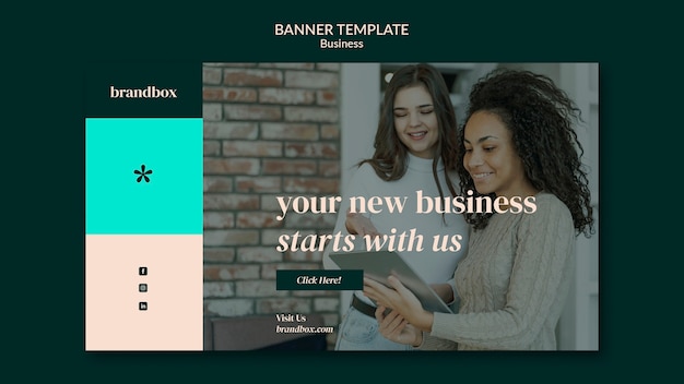 PSD grátis modelo de banner de negócios de design plano