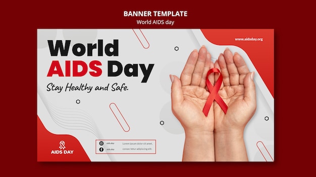 Modelo de banner do Dia Mundial da AIDS