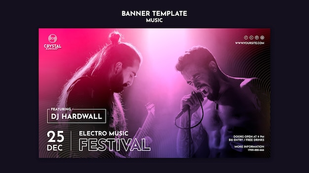 Modelo de banner para festival de música electro