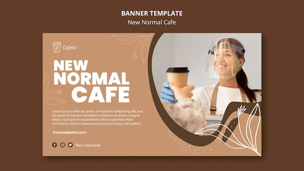 PSD grátis modelo de banner para novo café normal