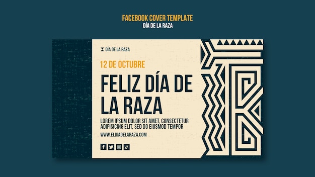 PSD grátis modelo de capa de facebook feliz dia de la raza