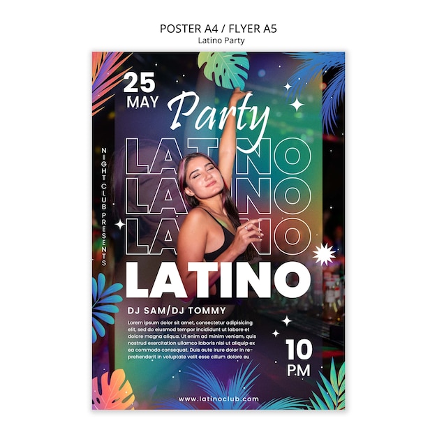 PSD grátis modelo de cartaz de festa latina