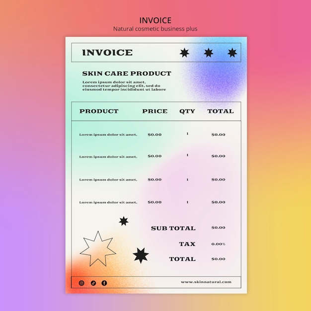 PSD grátis modelo de design cosmético natural gradiente