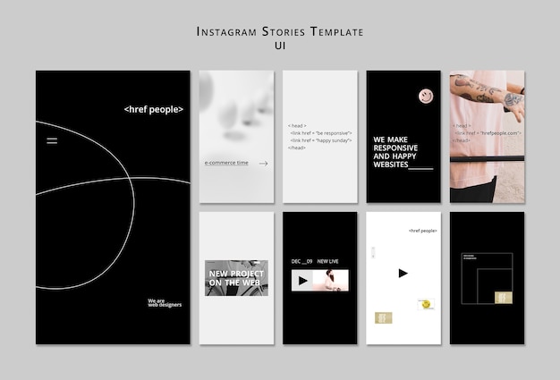 PSD grátis modelo de design de histórias do instagram de interface do usuário