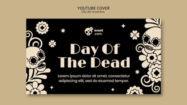 PSD grátis modelo de design plano dia de muertos