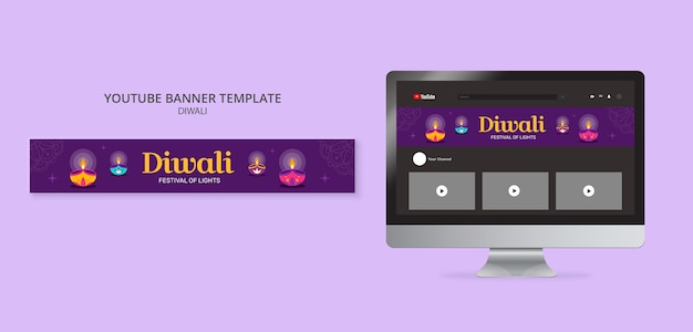 Modelo de diwali de design plano