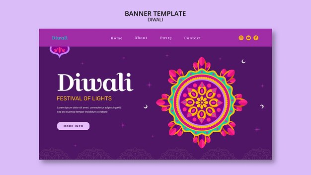 Modelo de diwali de design plano