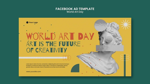 PSD grátis modelo de facebook de celebração do dia mundial da arte