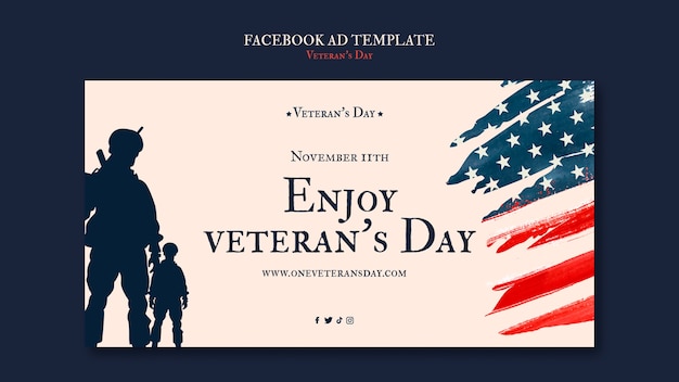 Modelo de facebook de comemoração do dia dos veteranos