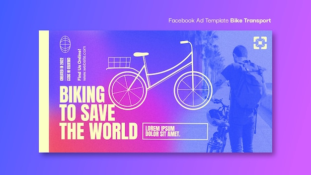 Modelo de facebook de transporte de bicicleta gradiente