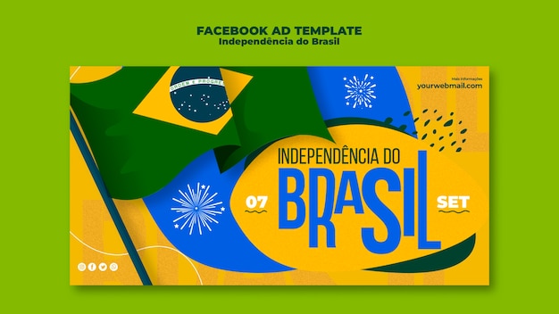 PSD grátis modelo de facebook desenhado à mão 7 de setembro