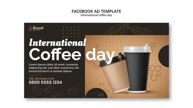 Modelo de facebook do dia internacional do café