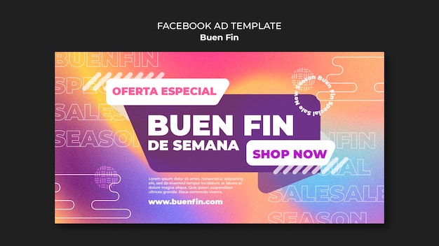 PSD grátis modelo de facebook do evento buen fin