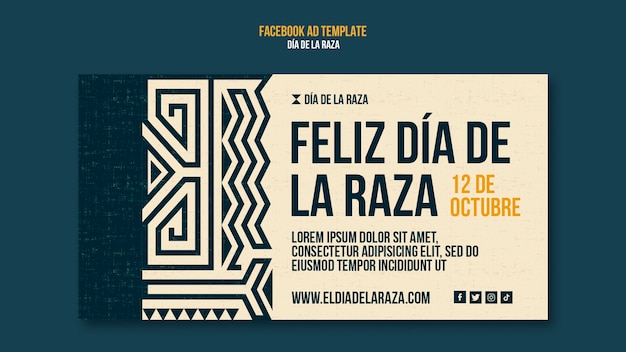 Modelo de facebook feliz dia de la raza